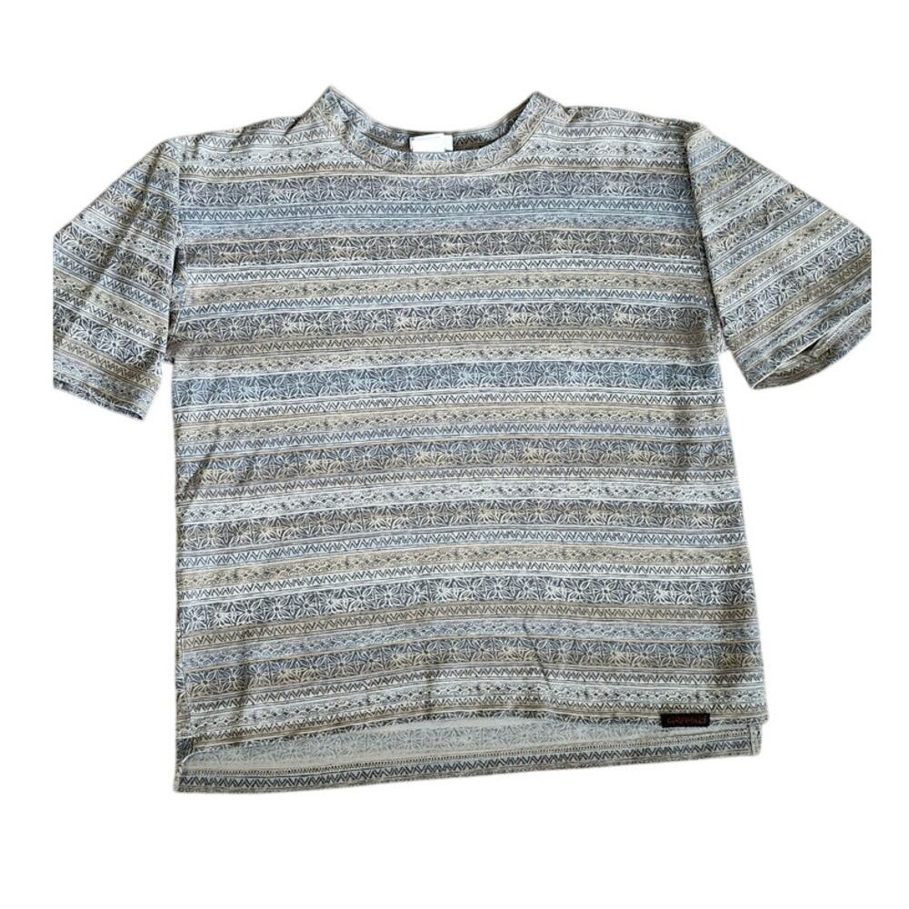 VTG 90s Gramicci Aztec Western Striped T-Shirt Mens Medium Brown USA Climbing